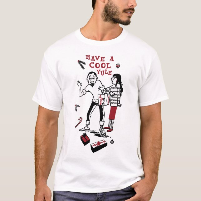 Camiseta Navidad del Beatnik - tenga un Yule fresco (Anverso)