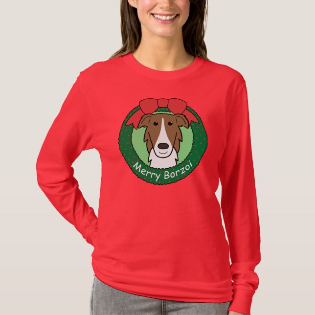 Camiseta Navidad del Borzoi (Anverso)