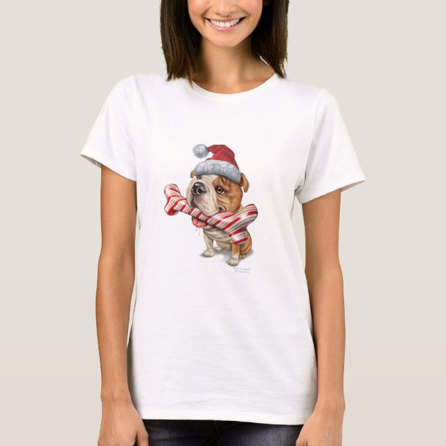 Camiseta Navidad del bulldog (Anverso)