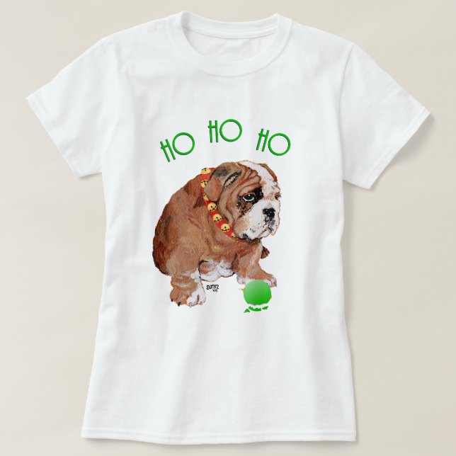 Camiseta Navidad del Bulldog Inglés (Diseño del anverso)