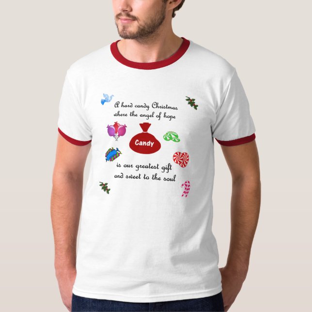 Camiseta navidad del caramelo duro (Anverso)