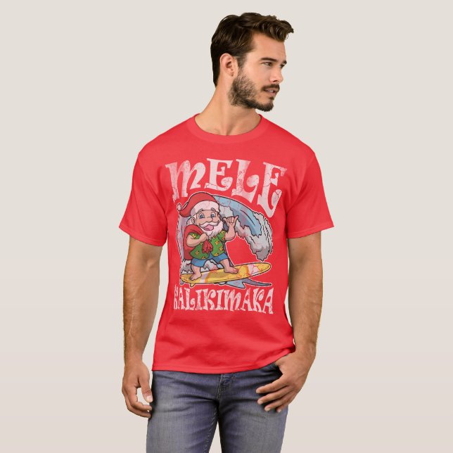 Camiseta Navidad del Hawaiian de Mele Kalikimaka (Anverso completo)