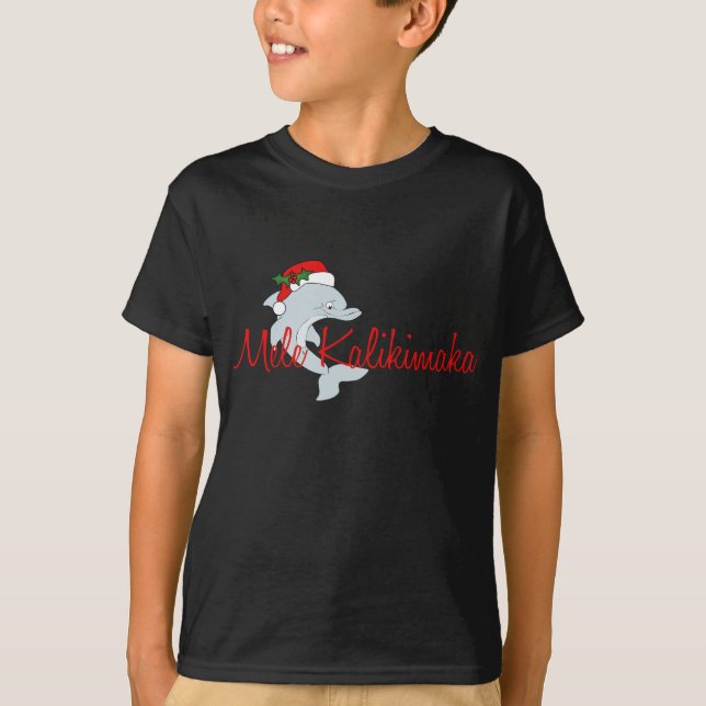 Camiseta Navidad del Hawaiian del delfín de Santa (Anverso)