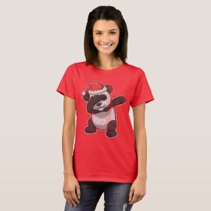 Camiseta Navidad del oso de panda que frota