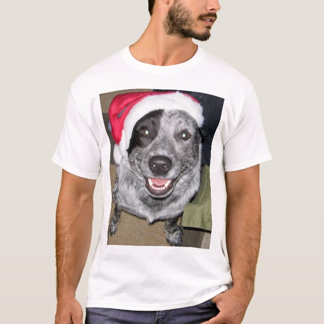Camiseta Navidad del perro del ganado (Anverso)