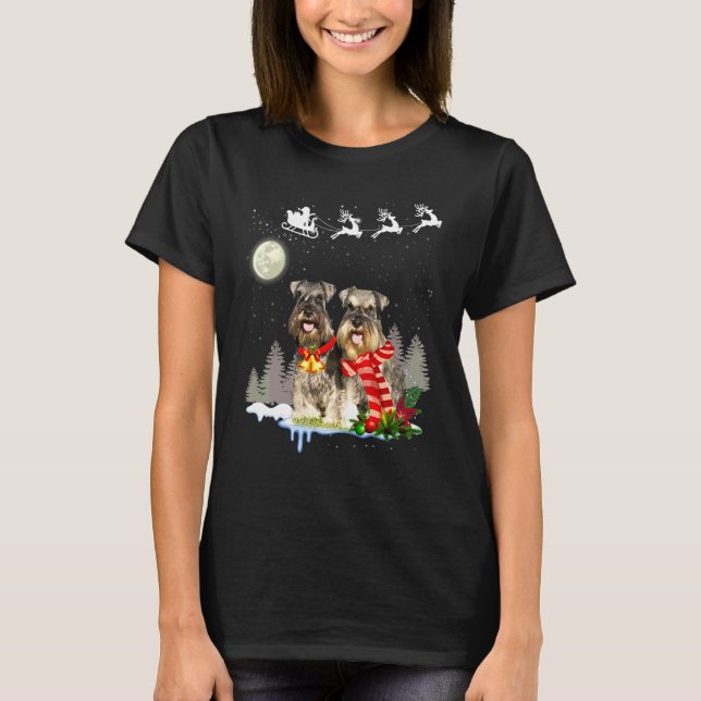 Camiseta Navidad del Schnauzer Miniatura (Anverso)