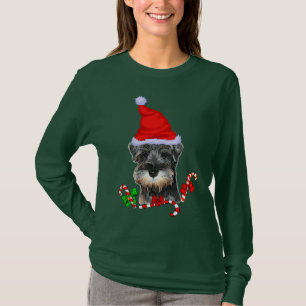 Camiseta Navidad del Schnauzer miniatura feliz