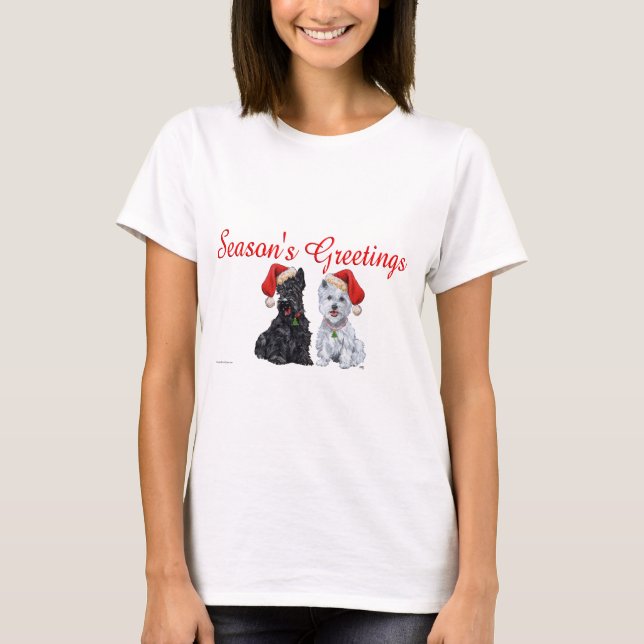 Camiseta Navidad del Terrier Escocés (Anverso)