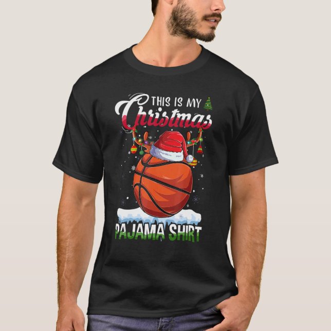Camiseta Navidad Deportiva De Baloncesto Este Es Mi Navidad (Anverso)