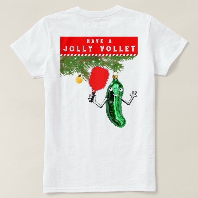 Camiseta Navidad divertida de pickleball (Reverso del diseño)