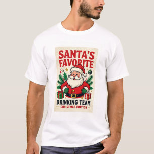 Camiseta Navidad divertida: el equipo de bebida favorito de