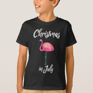 Camiseta Navidad Divertida En Julio Flamingo Verano Surf X-