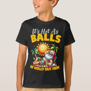 Camiseta Navidad Divertida En Julio Hawaii Santa Playa Vera