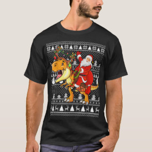 Camiseta Navidad divertida en Santa Riding TRe Dinosaurio