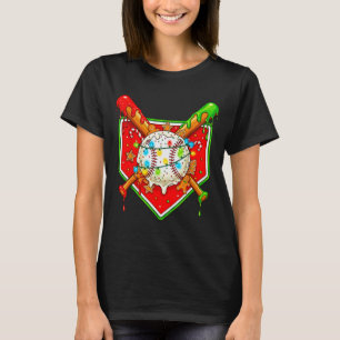 Camiseta Navidad Divertida Hombres Mujeres Helado de Béisbo