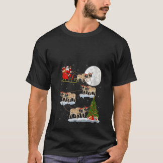 Camiseta Navidad Divertida para Mujeres Santa Montando un Á