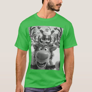 Camiseta Navidad Divertida Rein Sie con Trineo de Santa Nav