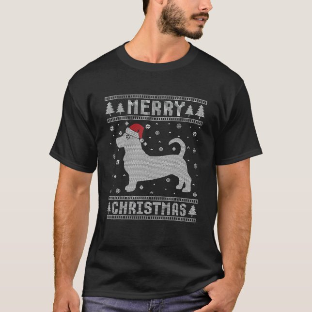 Camiseta Navidad divertida y fea Navidad en Santa Hat Basse (Anverso)