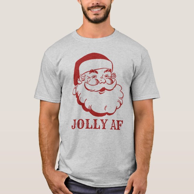 Camiseta Navidad divertido alegre de Papá Noel AF del (Anverso)