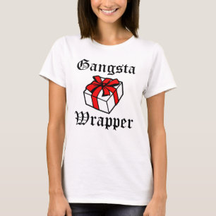 Camiseta Navidad divertido de la envoltura de Gangsta
