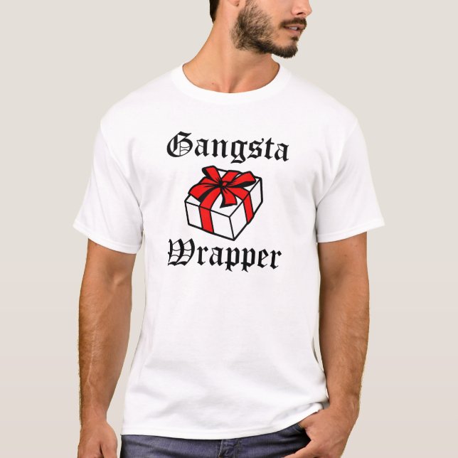 Camiseta Navidad divertido de la envoltura de Gangsta (Anverso)
