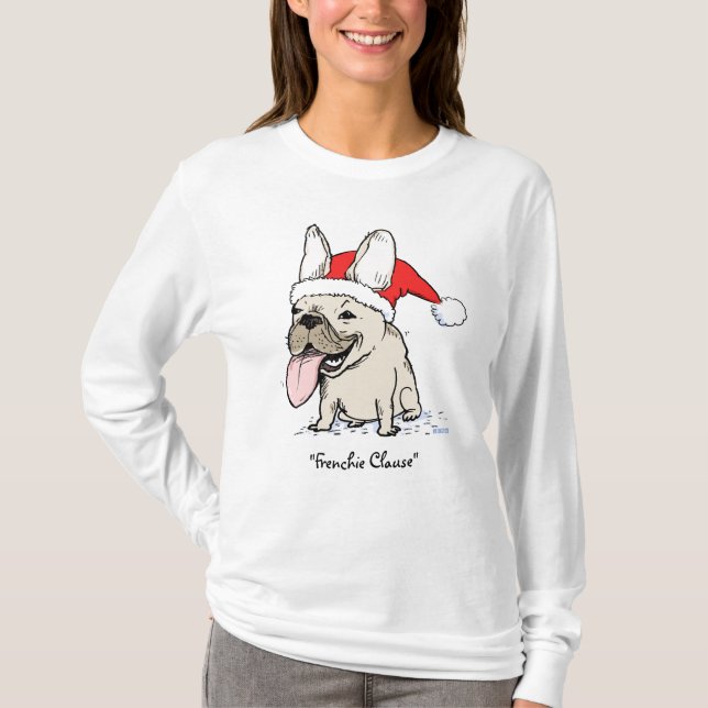 Camiseta Navidad divertido del perro de la cláusula de (Anverso)