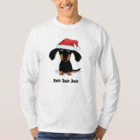 Navidad divertido del perro de la salchicha de