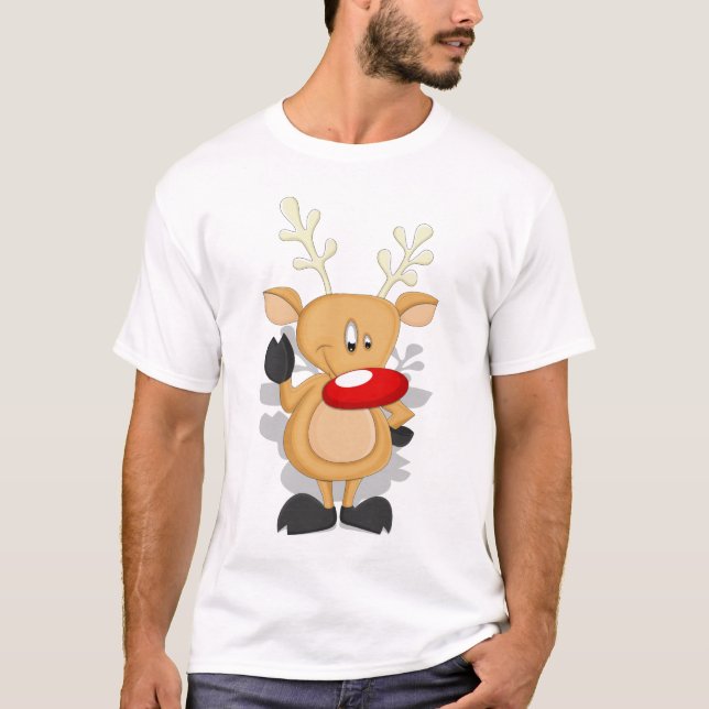 Camiseta Navidad divertido del reno (Anverso)