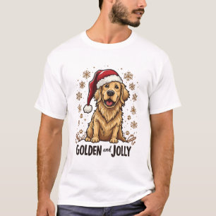 Camiseta Navidad dorada y alegre Retriever dorado