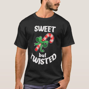 Camiseta Navidad Dulce Pero Retorcida Caña De Caramelo Dive