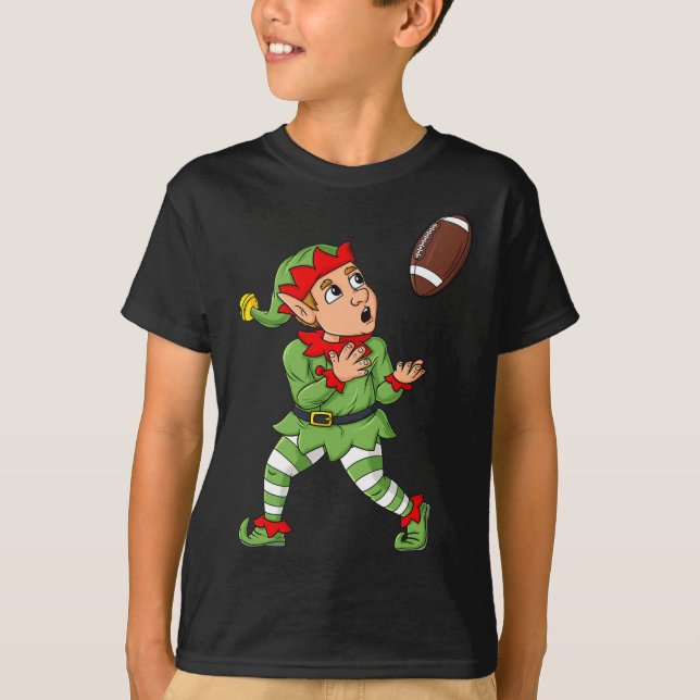 Camiseta Navidad Elf Fútbol Amplio Receptor Niños Fam (Anverso)