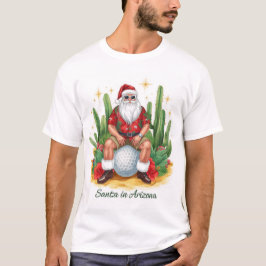 Camiseta Navidad en Arizona con Papá Noel en pelota de golf