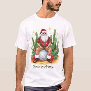 Camiseta Navidad en Arizona con Papá Noel en pelota de golf