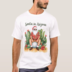 Camiseta Navidad en Arizona con Santa Claus en pelota de go