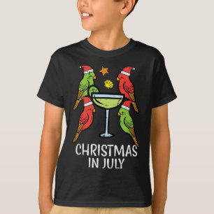 Camiseta Navidad En Julio Aves Loros Verano Xmas Mujeres
