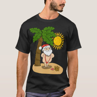 Camiseta Navidad en julio en Santa Beach tomando sol en Man