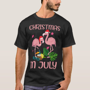 Camiseta Navidad En Julio Flamenco Rosa Con Sombrero De San