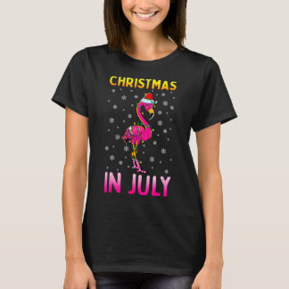 Camiseta Navidad En Julio Flamenco Rosa Divertida Navidad H