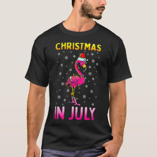 Camiseta Navidad En Julio Flamenco Rosa Divertida Navidad H