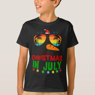 Camiseta Navidad En Julio Funny Muñeco de Nieve Playa Veran