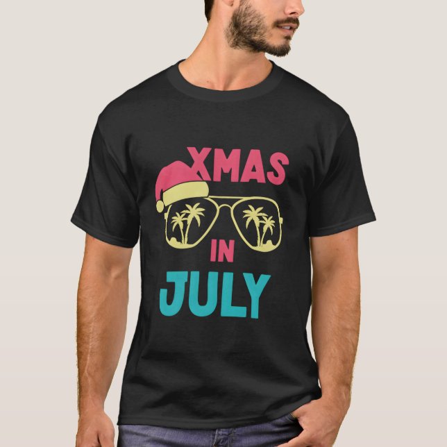 Camiseta Navidad En Julio Navidades De Verano De Santa Hat  (Anverso)