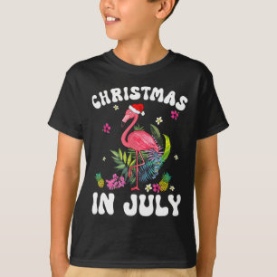 Camiseta Navidad En Julio Para Mujeres Flamenco Rosa Mujere