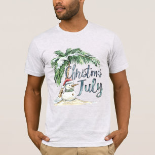 Camiseta Navidad en Julio Playa Muñeco de Nieve & Palma