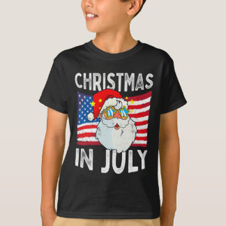 Camiseta Navidad En Julio Retro Hipster Divertido Santa Hom