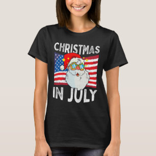 Camiseta Navidad En Julio Retro Hipster Divertido Santa Hom