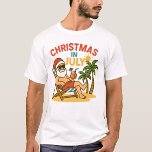 Camiseta Navidad en Julio Santa Claus Playa Verano