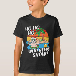 Camiseta Navidad En Julio Santa Divertido Surfando Playa De