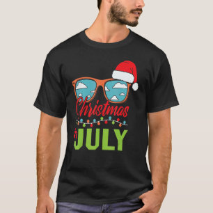 Camiseta Navidad En Julio Santa Hat Gafas De Sol Verano