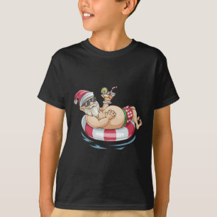 Camiseta Navidad En Julio Santa Hawaiano Flotador 