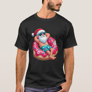 Camiseta Navidad en Julio Santa Tropical en Donut Float Su